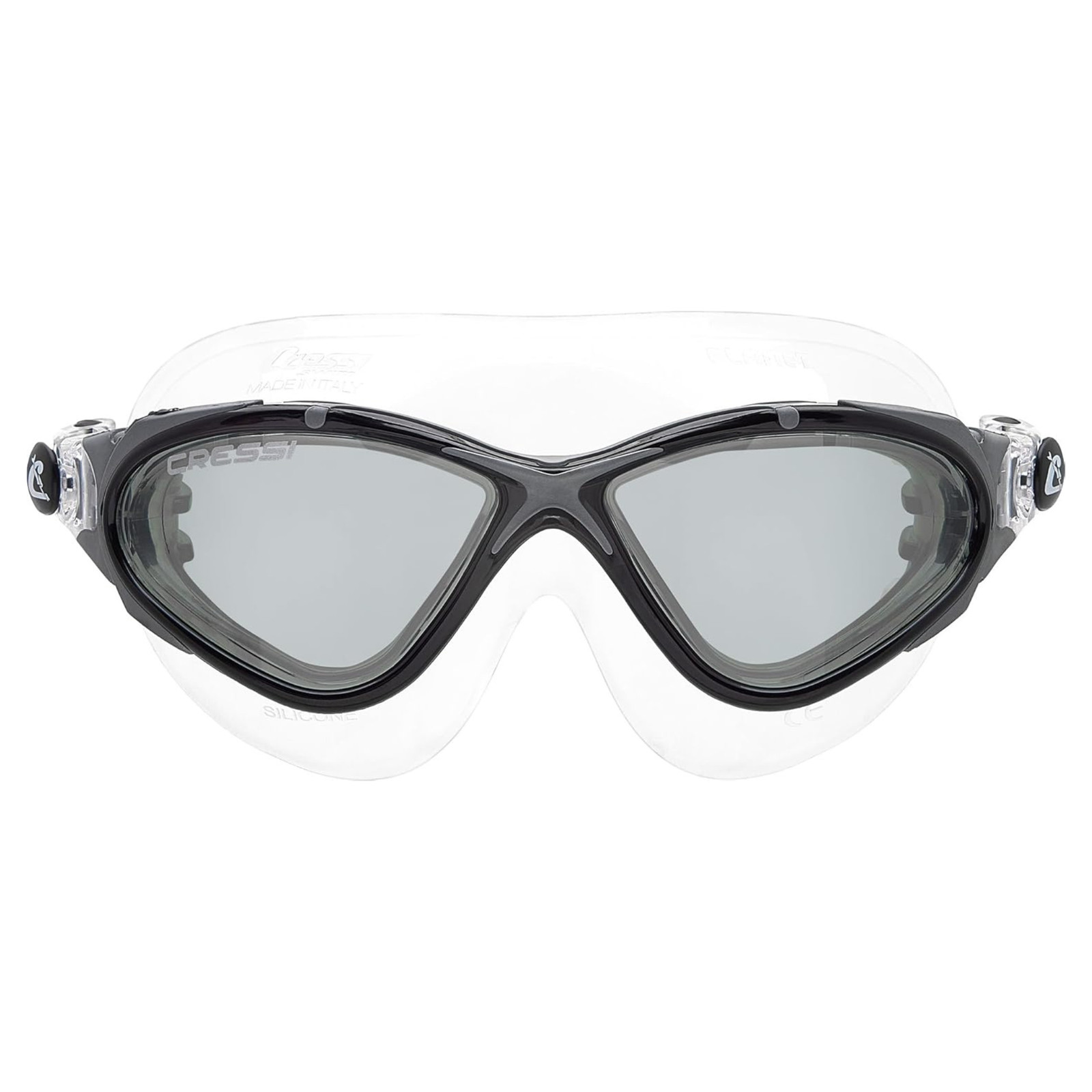Cressi Adult Anti-Fog Swim Long Lasting Goggles, Clear/Black/Silver Smoked Lens