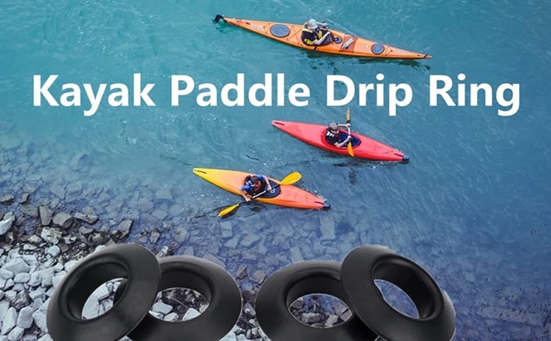 Lorsum 6Pcs Kayak Paddle Drip Rings, Rubber Canoe Paddle Drip Ring, Universal…