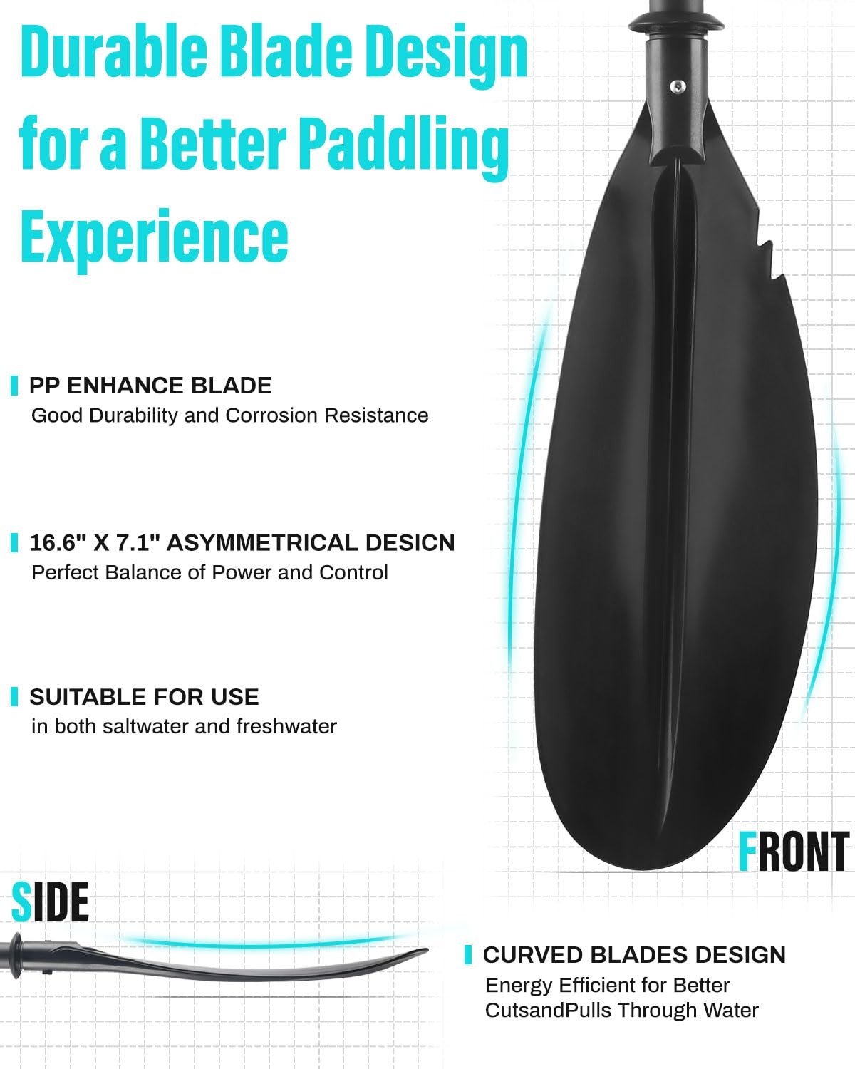 Kayak Paddles with Paddle Leash 70in-97in Kayaking Oars for Sale, Kayak Paddling