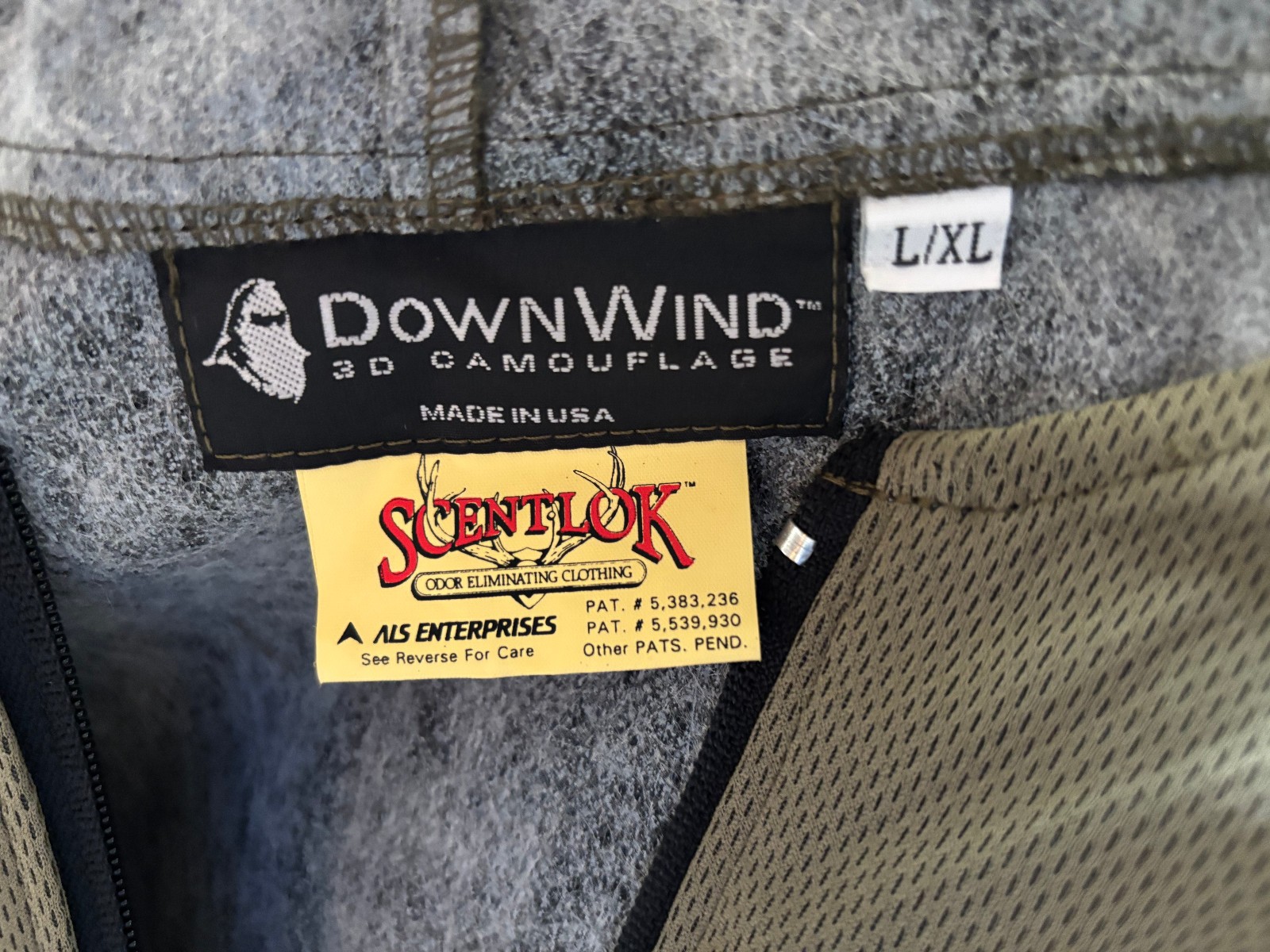 DOWNWIND 3D CAMAFLOUGE FULL BODY HUNTING OUTFIT MENS L/XL SCENTLOK NWT