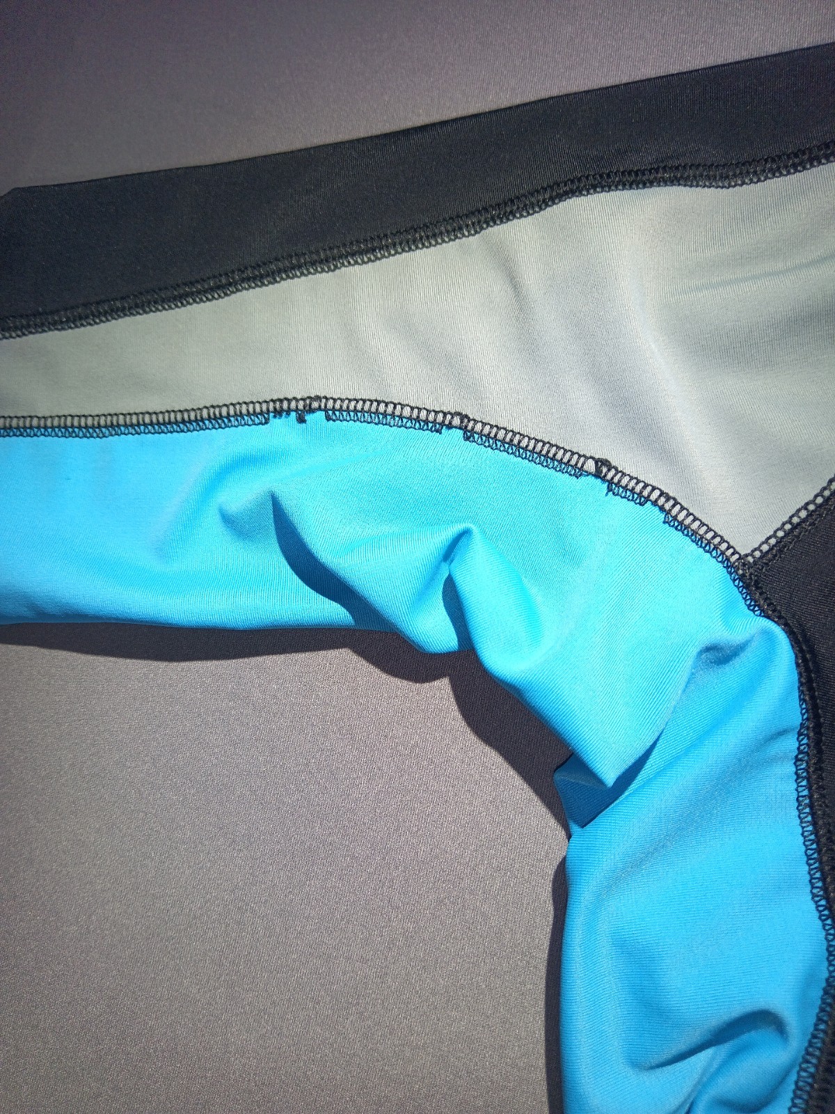 Pre-Owned Kids Cherokee Rash Guard Swim Shirt Short Sleeve Black Gray Blue