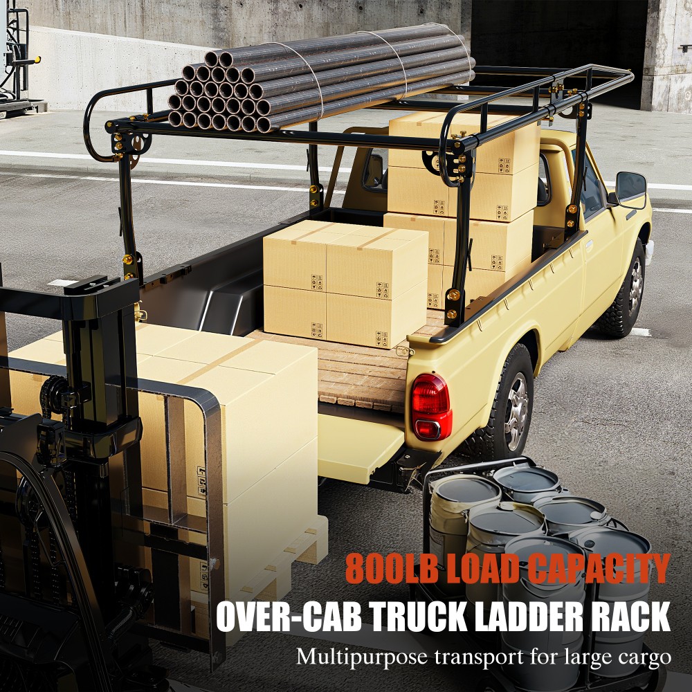Universal Steel Over-cab Truck Bed Rack Contractor Pickup Lumber Full Size Rack