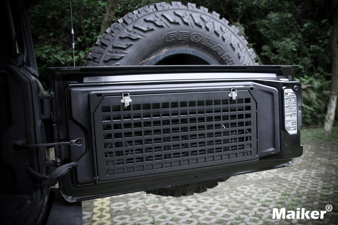 Tailgate Table for Jeep Wrangler JK JL, Folding 2-Tier Cargo Rack Molle Panel