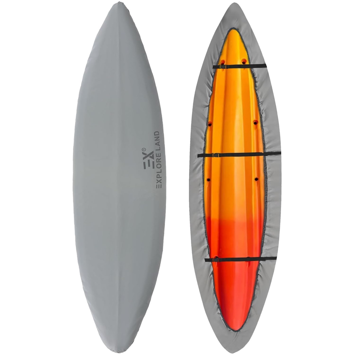 Ultimate Protection Kayak Cover, Waterproof & Heavy Duty – Grey, 10.8-12ft