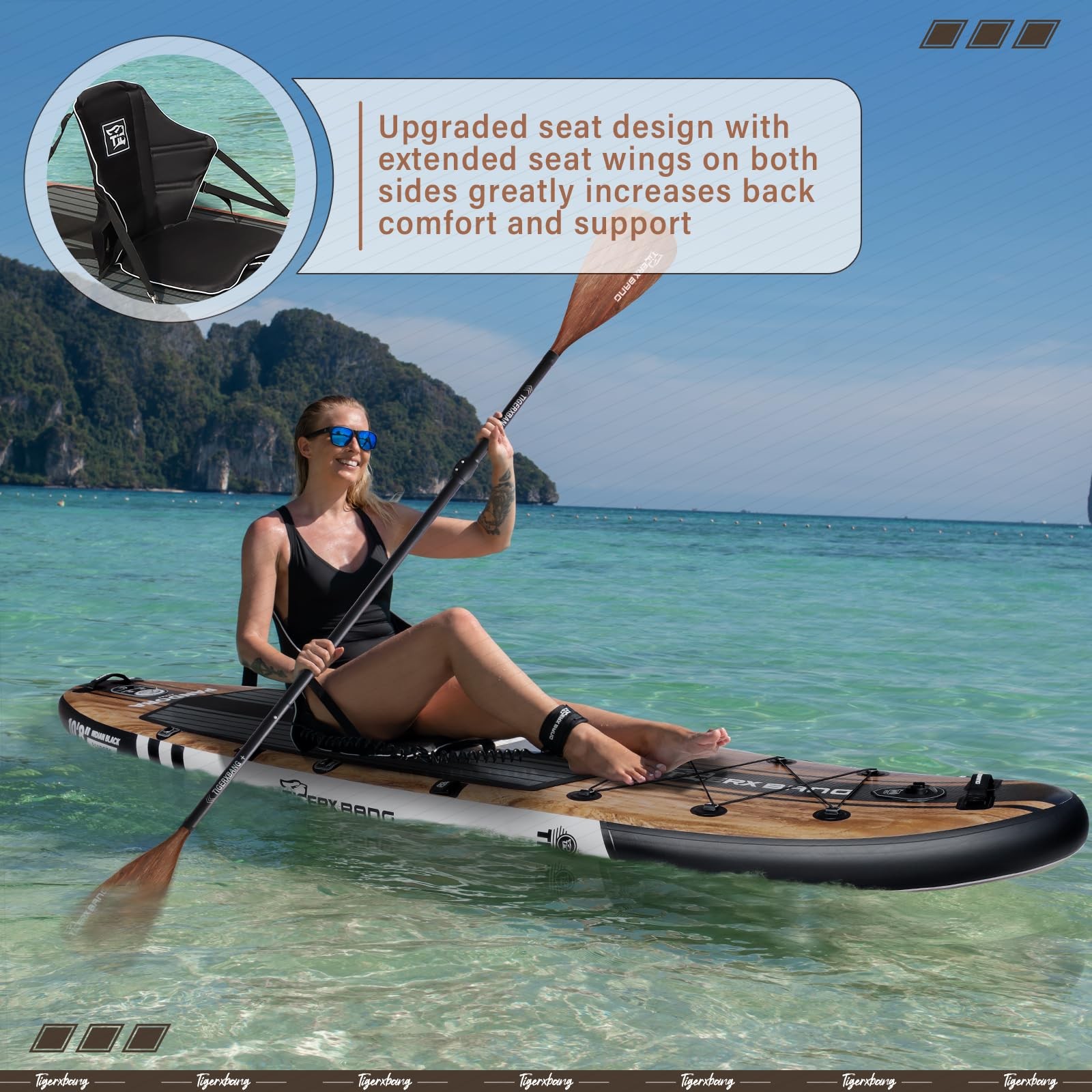 TIGERXBANG Paddle Board, 10.8′ Stand Up Paddle Board with Premium Complete In…