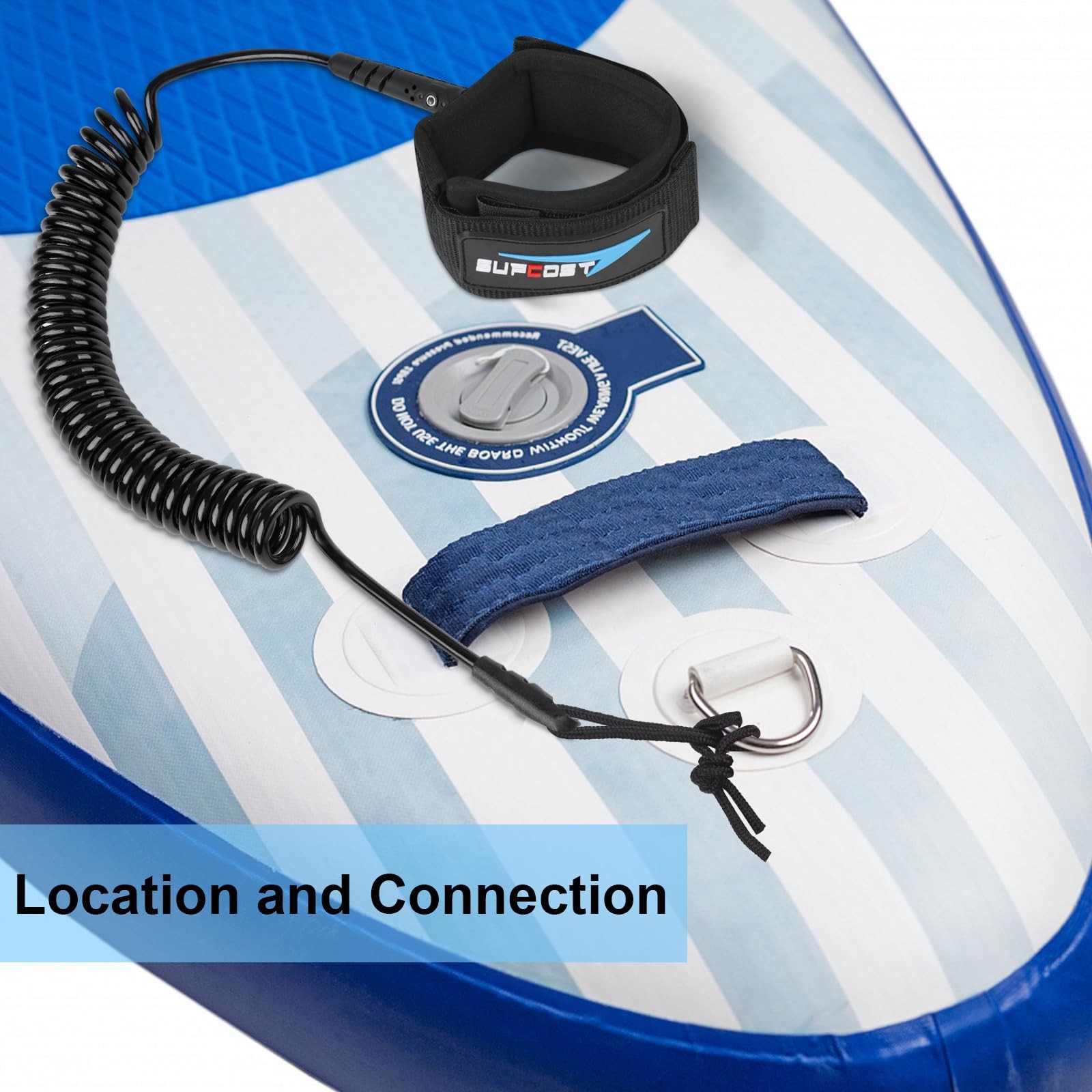 10 Ft Surf Board Leash, 5.5Mm/7.0Mm Thick Urethane Coiled Paddle Board Leash. Co