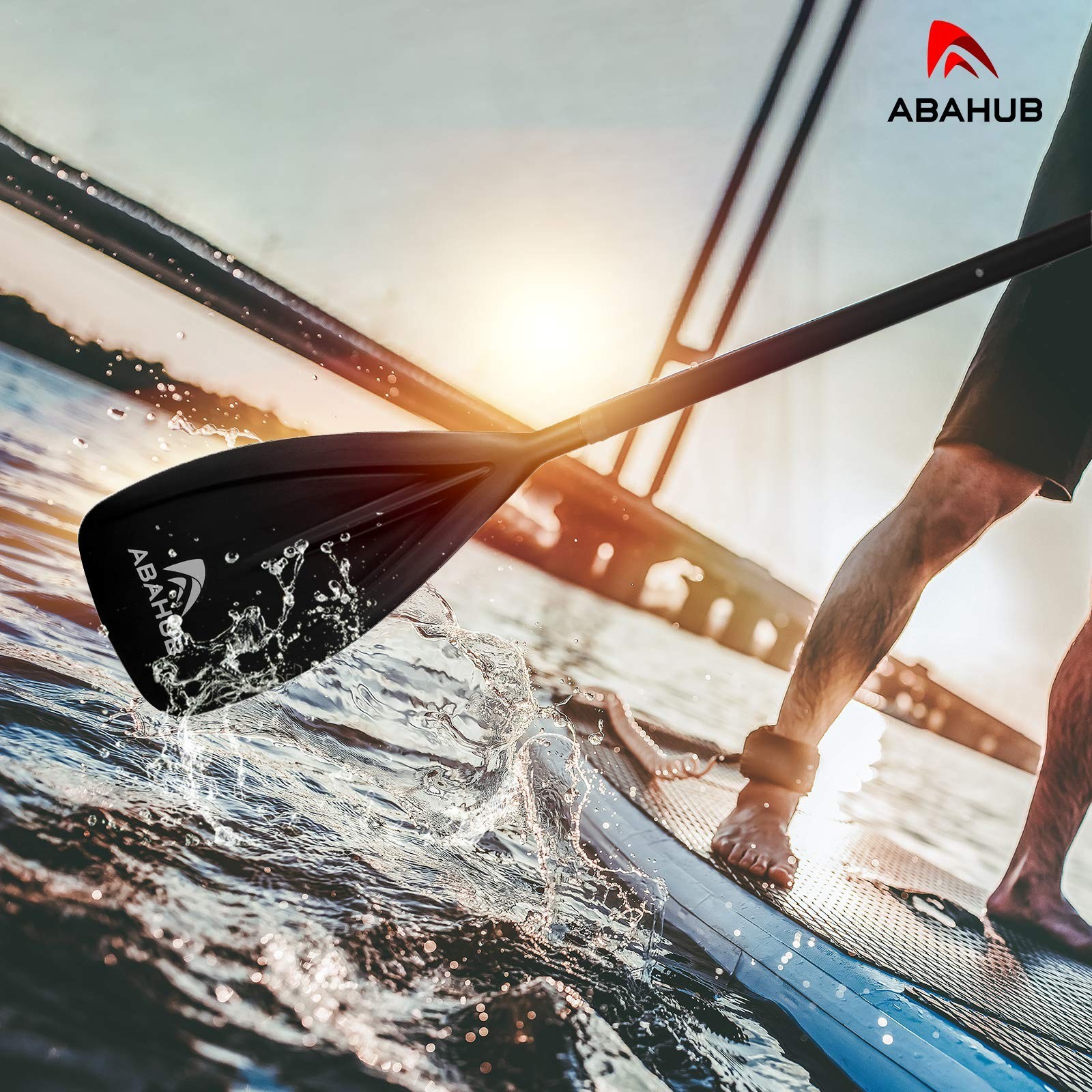 3-Piece Adjustable Stand Up Paddle 68-84″ | Lightweight Aluminum, Durable Blade,