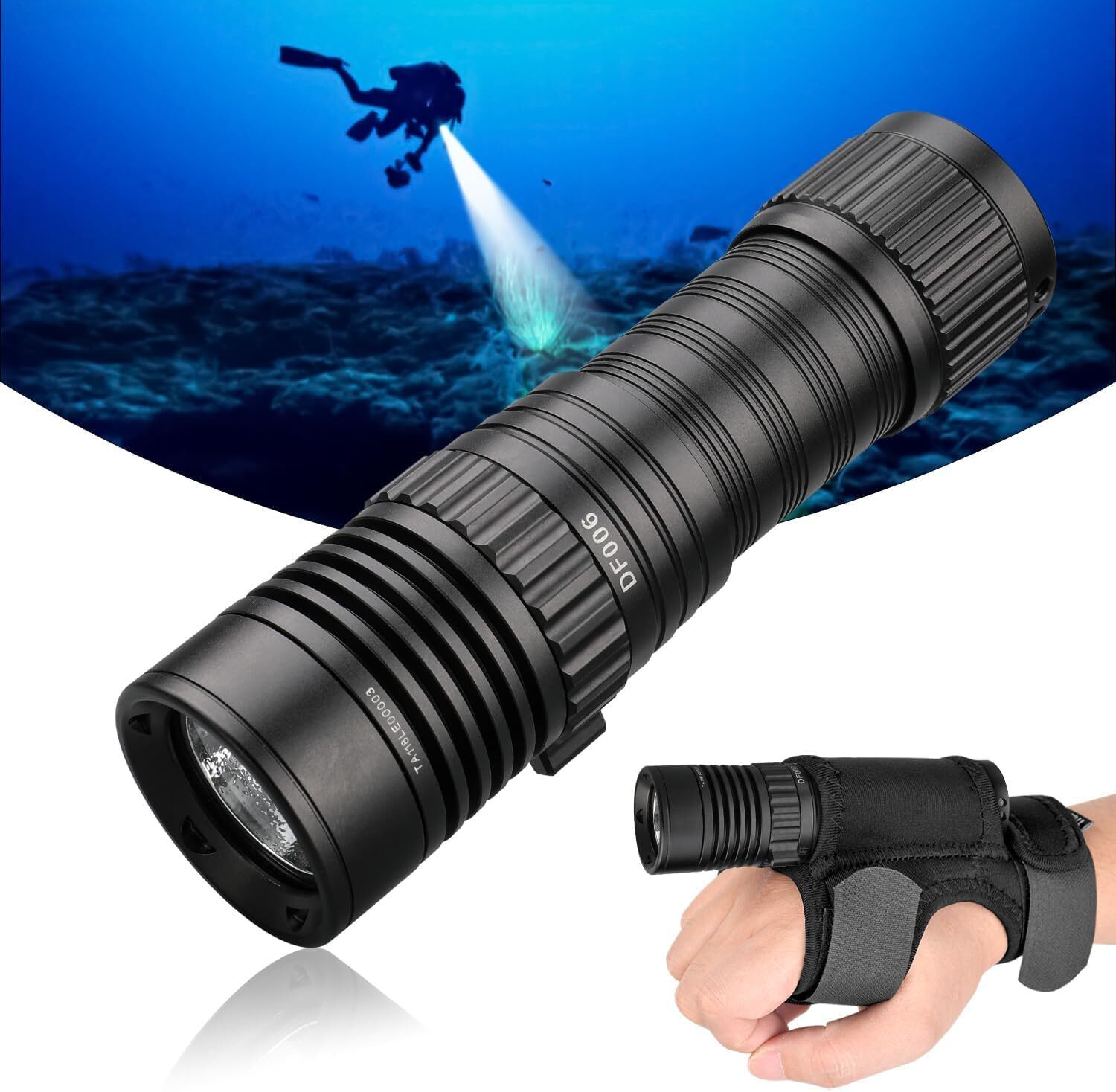 Trustfire 2300 Lumens Diving Light Waterproof Scuba LED Flashlight + Glove US