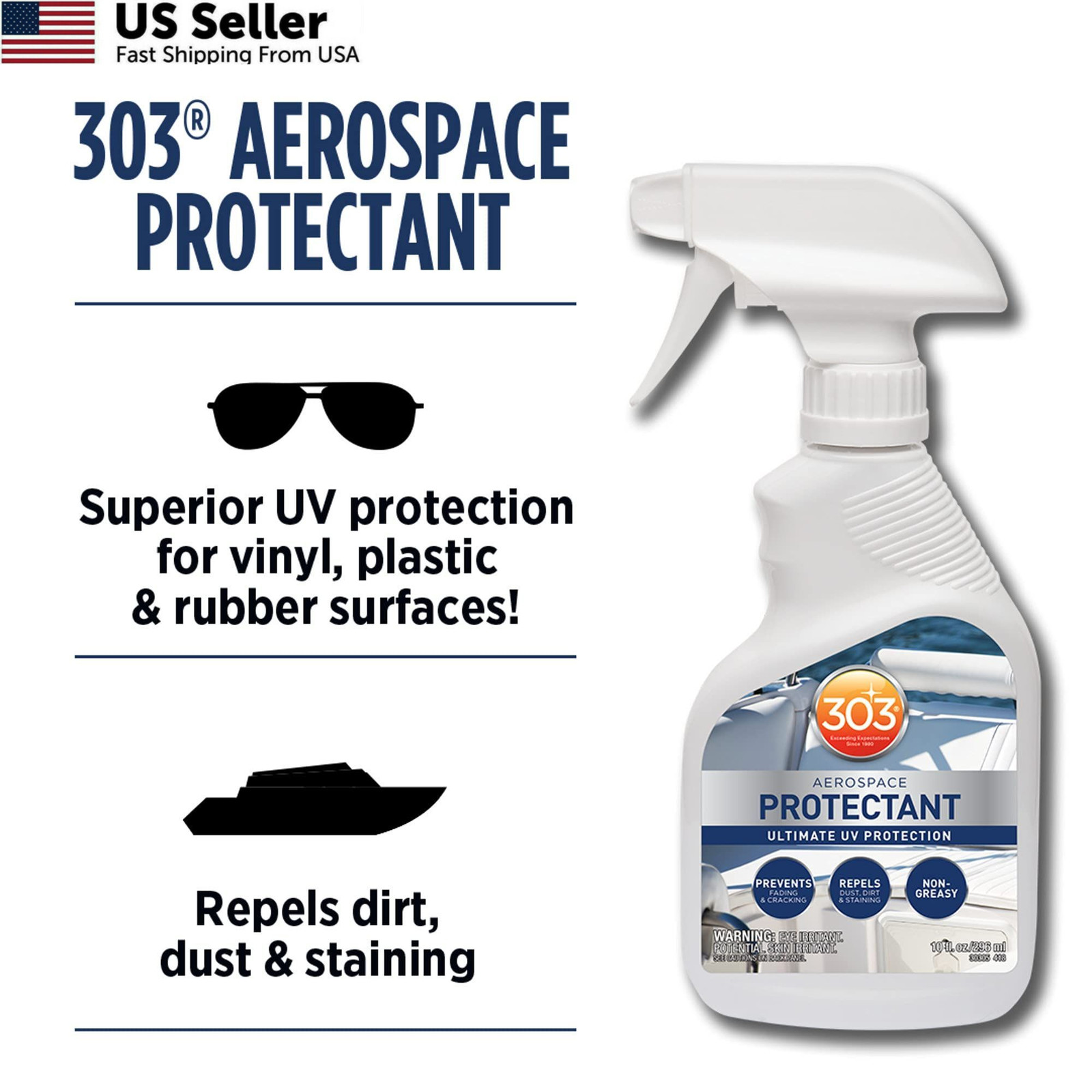 303 Products Marine Aerospace Protectant – UV 10 Fl Oz (Pack of 1), White