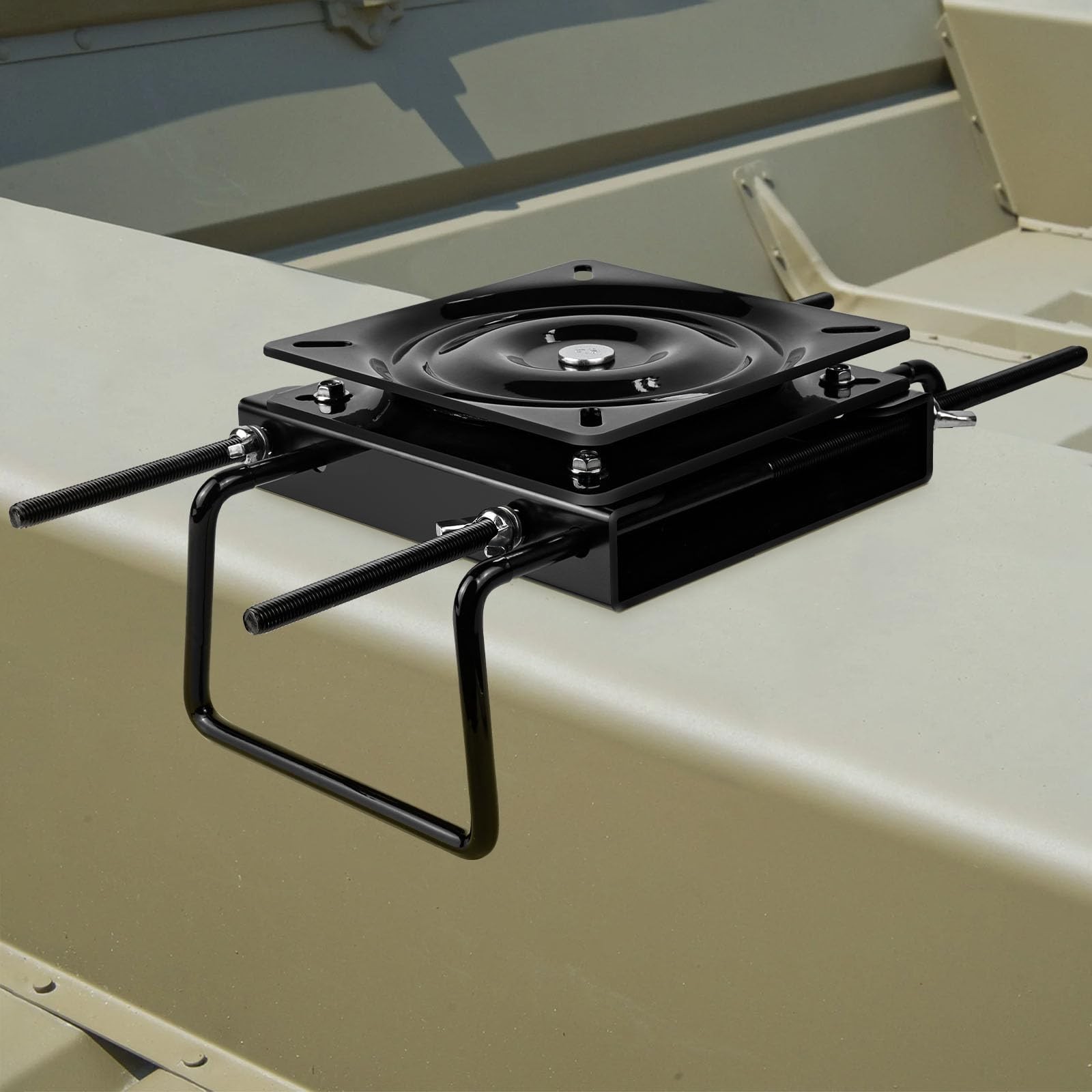 Boat Seat Swivel Base Mount,Boat Pedestal Mount Clamp on with Black