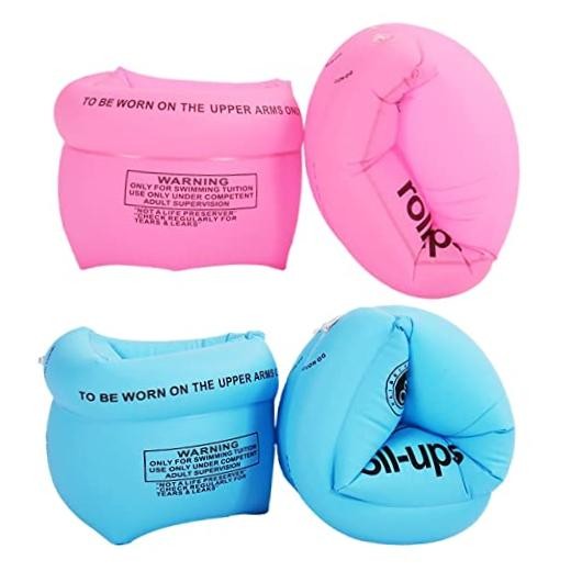 2-4 Pack Arm Floaties for Kids and Adults – Pool Floats Arm Bands 2 Blue+2 Pink