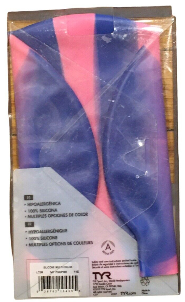 TYR New Graphic 100% Silicone Swim Cap Purple/Pink