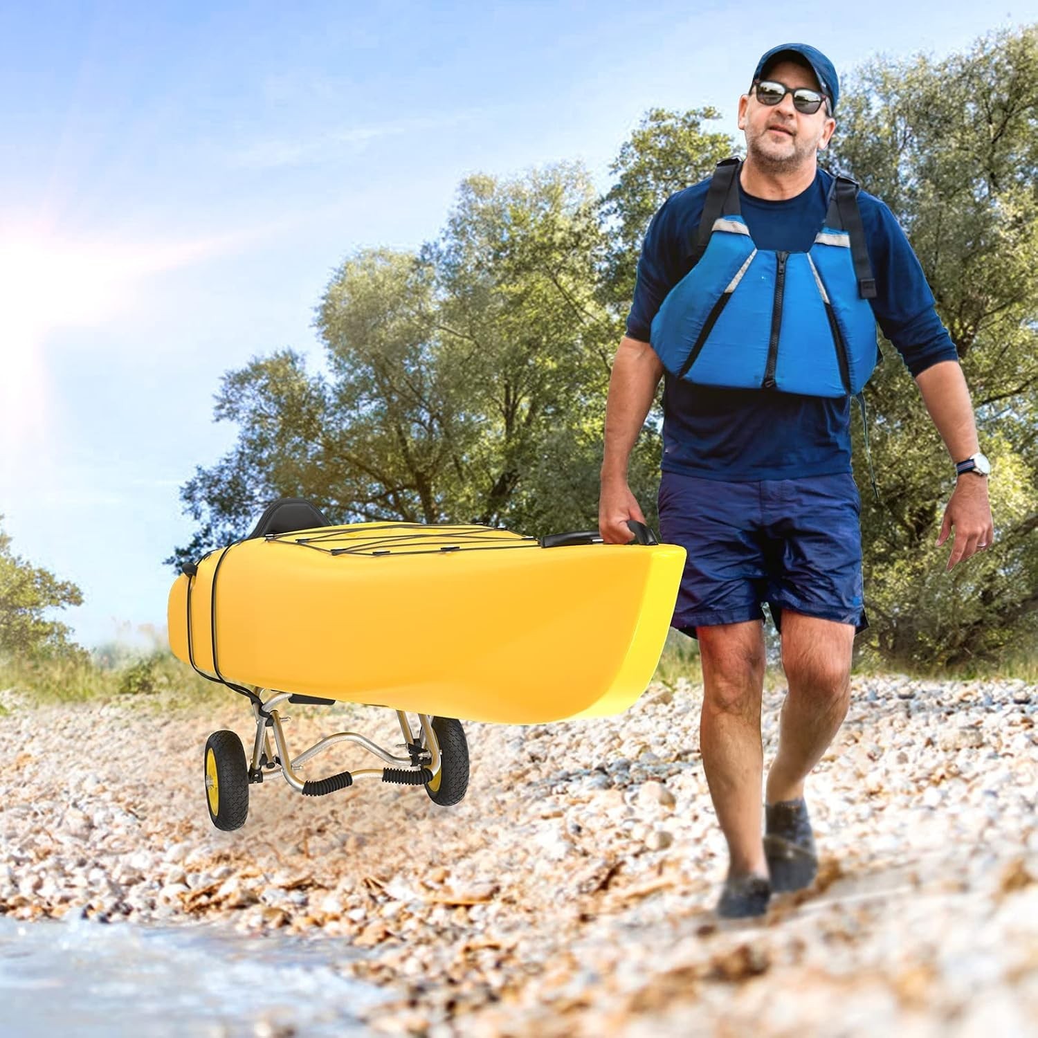 Kayak Cart Canoe Dolly Fishing Kayak Accessories Carrier Foldable Paddle Board T