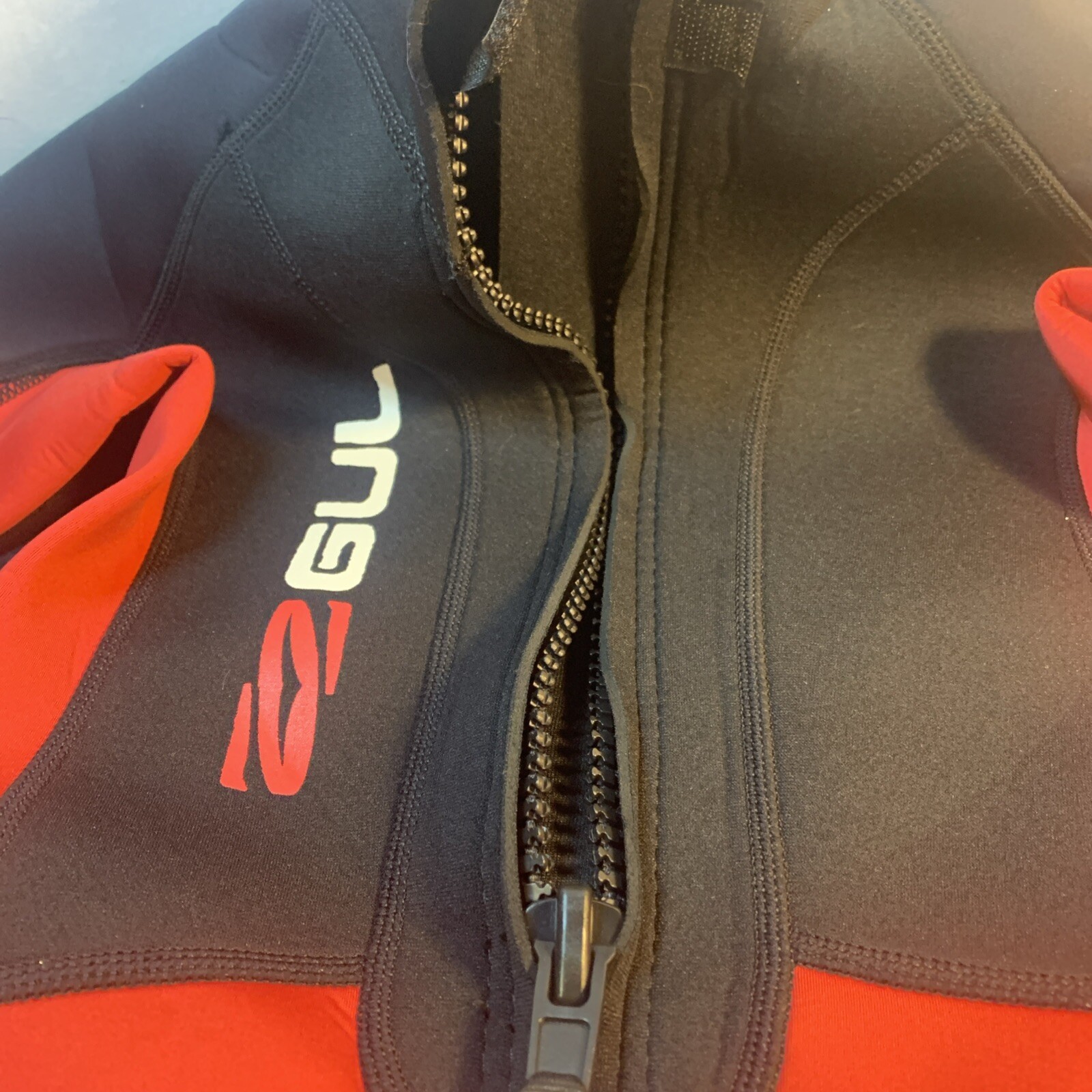 GUL Child Neo Flex Zip Wetsuit – Black & Red US 10 year UK 9-10 EU 134/140cm