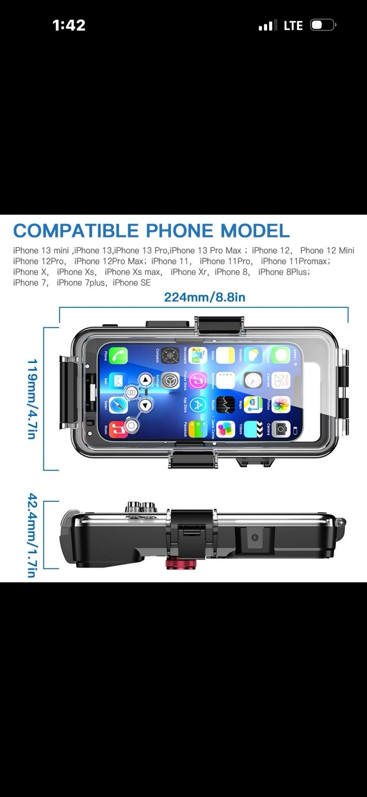 98FT Waterproof Underwater Photography Diving Case For Apple iPhone Series 7-14