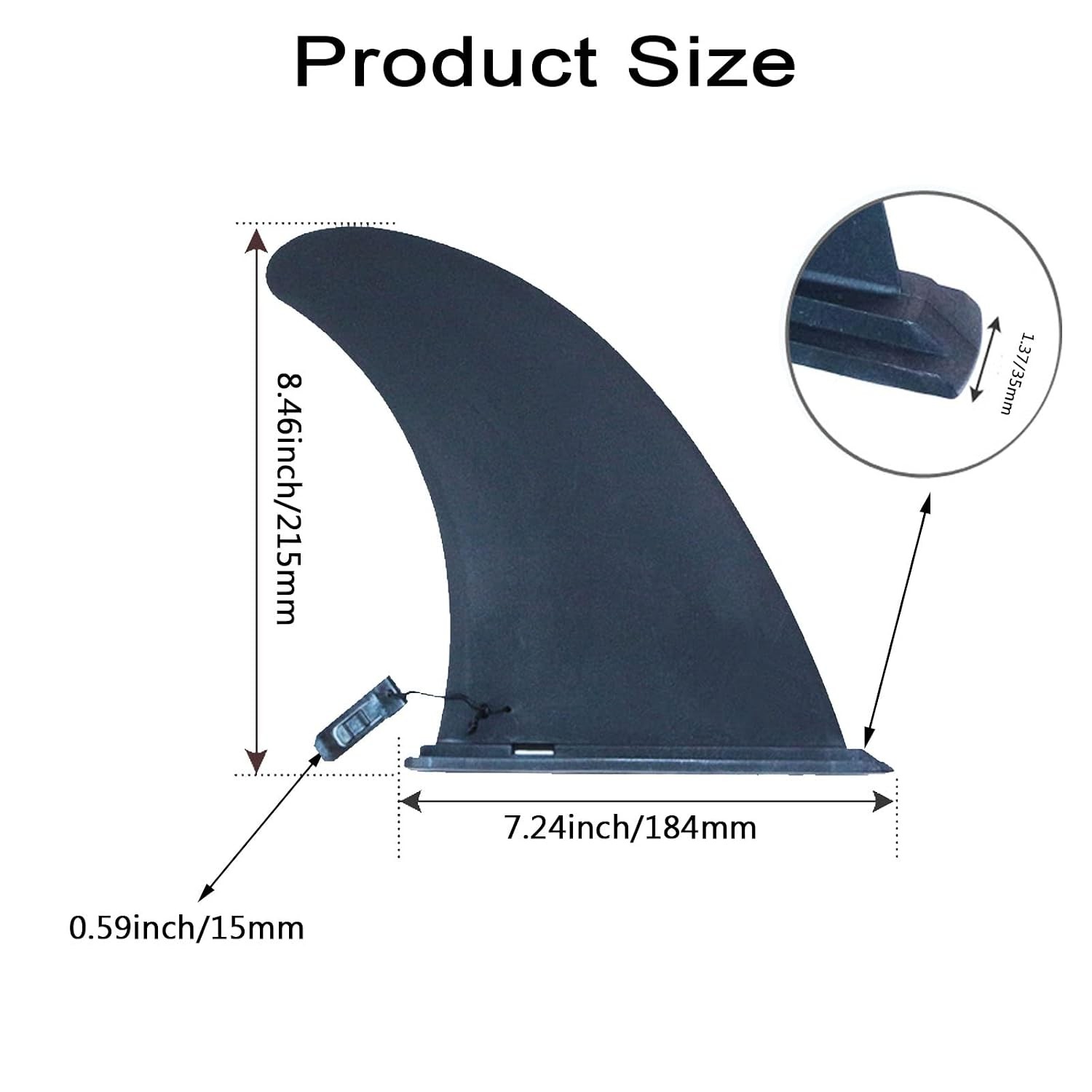 9″ Universal Nylon Single Center Paddleboard Fin Replacement Inch Fin