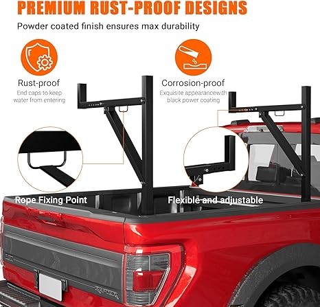 19-34″ Extendable Truck Ladder Rack Truck Rack 44.5-49.5″ Adjustable 250 Lbs
