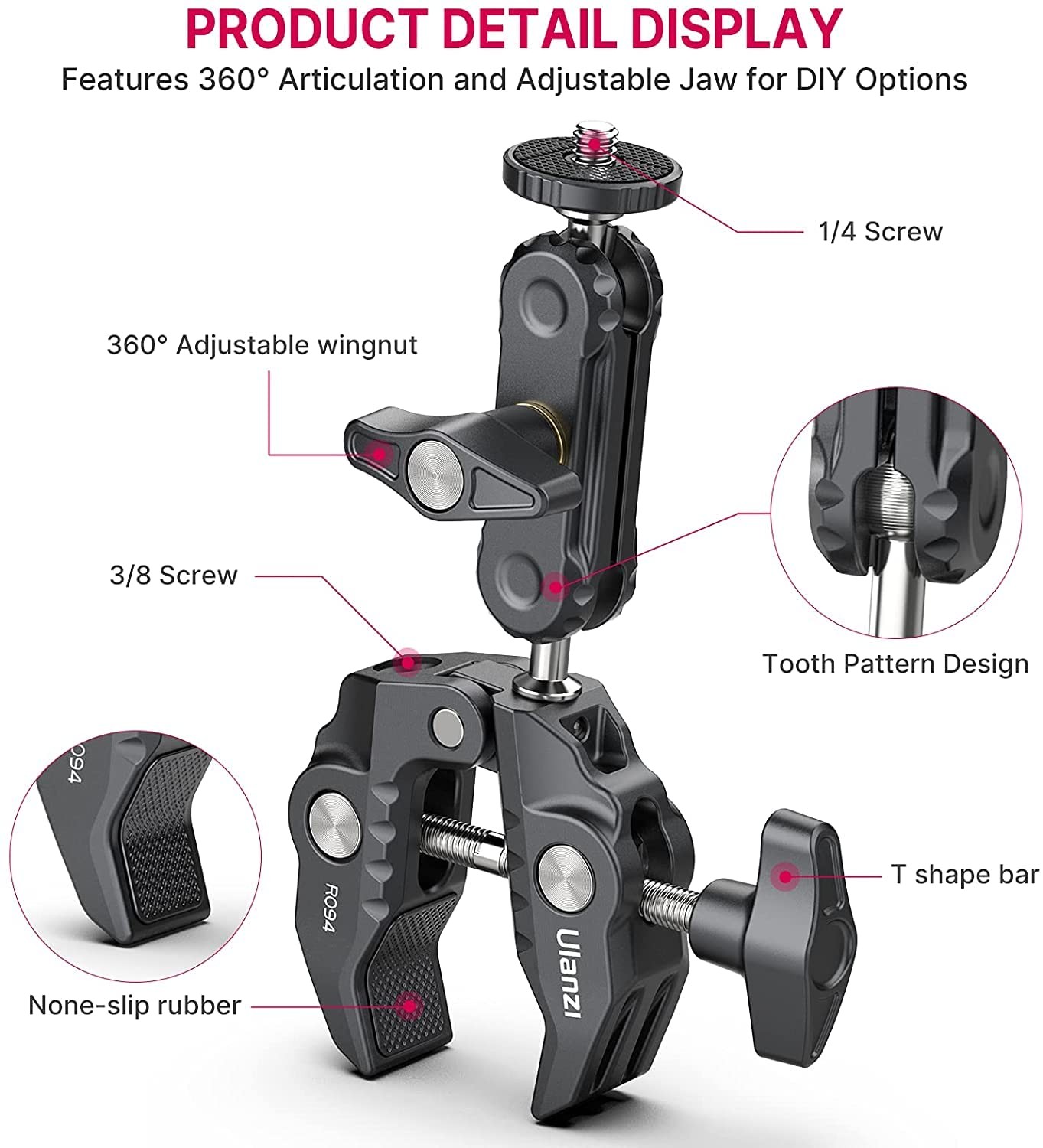 ULANZI Super Clamp Camera Mount Phone Kit, Kit