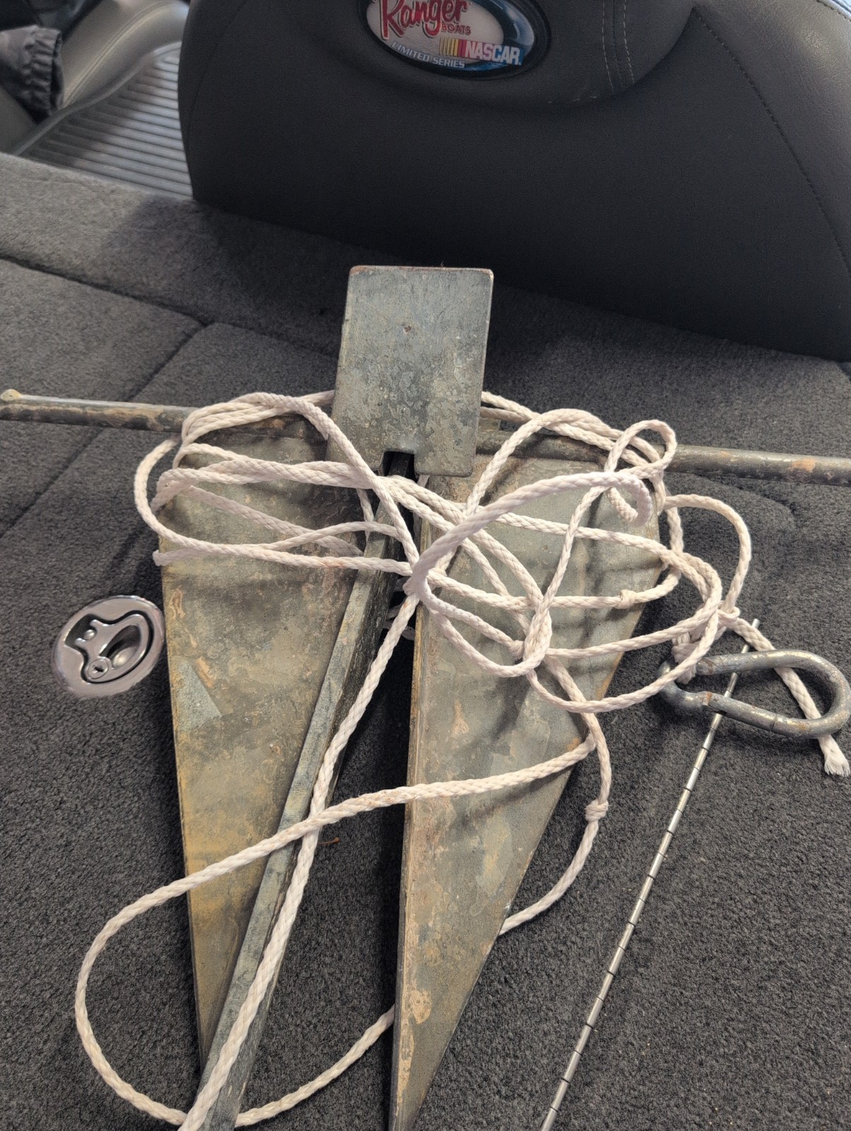 BOAT USAnchor ANCHOR #13 W/ Rope And Clasp. Boating Galvanized Steel