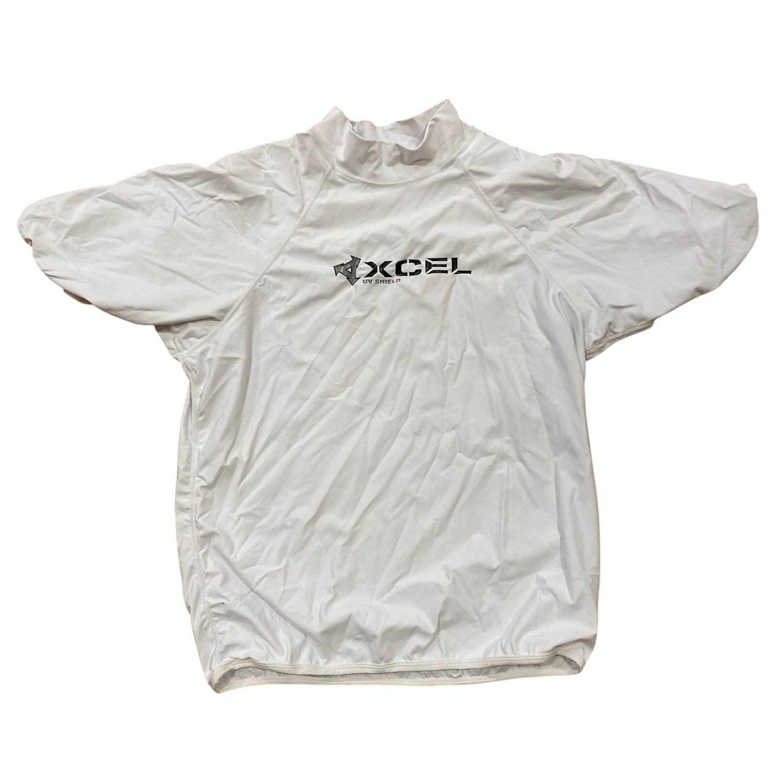 XCEL Mens UV Shield Rash Guard Short Sleeve Mock Neck White Size 3XL
