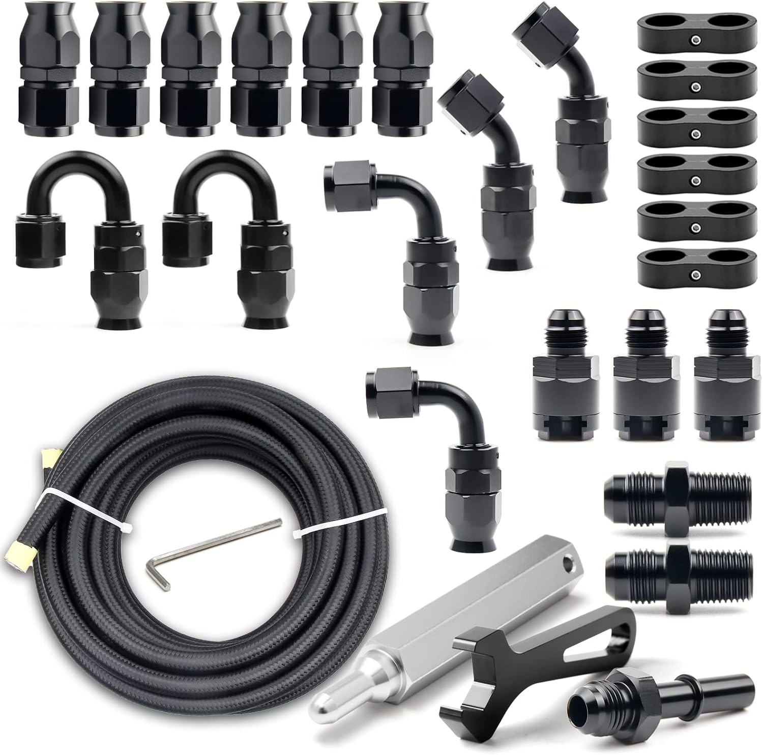 6AN PTFE Fuel Line Kit Stainless Braided EFI E85 26FT