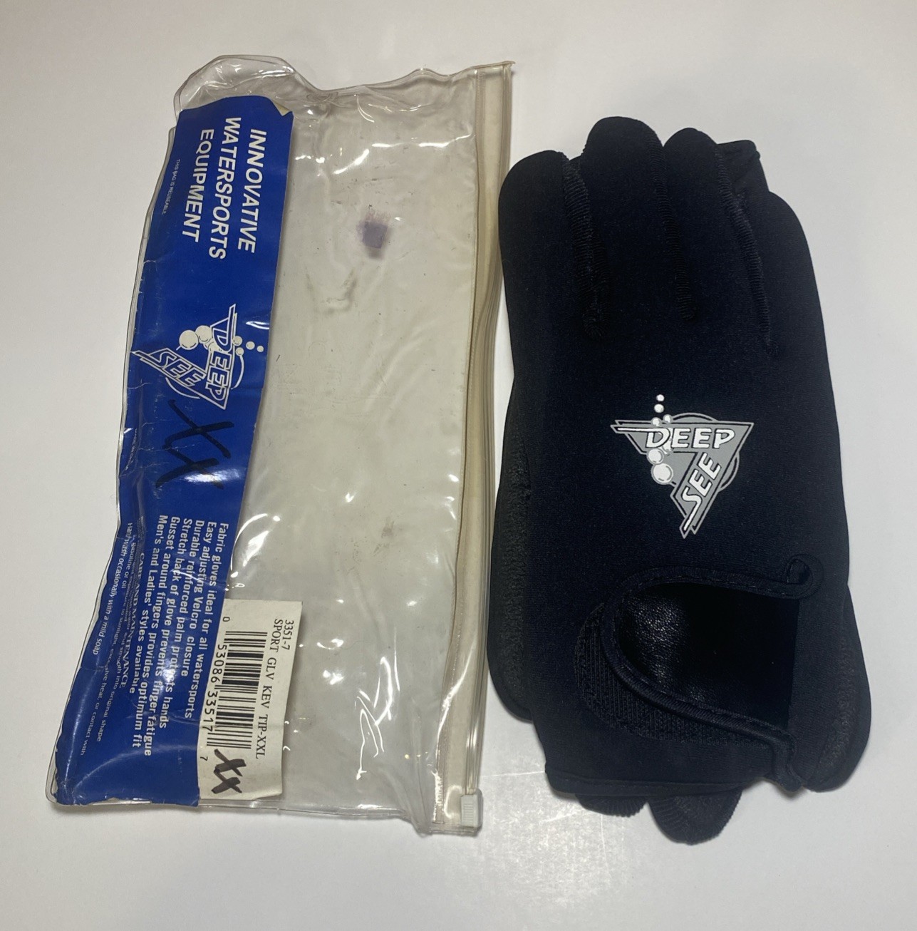 Deep See Black Dive Gloves Adult Size XXL