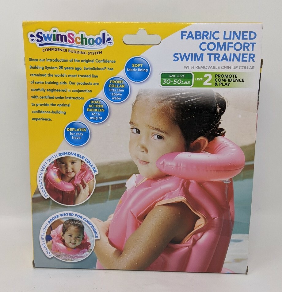 Swim School Trainer Fabric Lined Comfort Swim PINK 30 – 50 Pounds Level 2