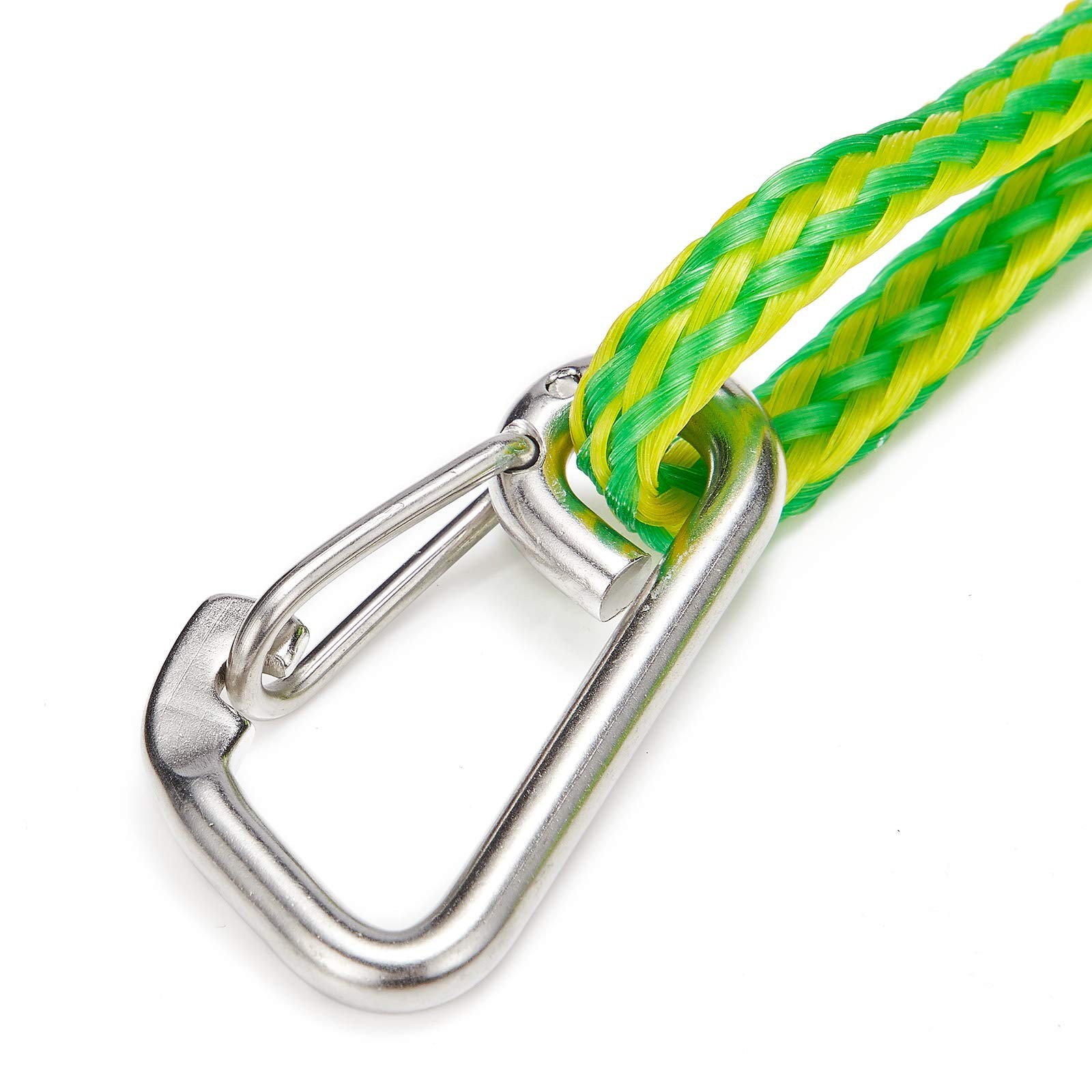 Kayak Tow Rope with Clip, Boat Dock Line 316 Stainless Steel 1/4″ x 50′