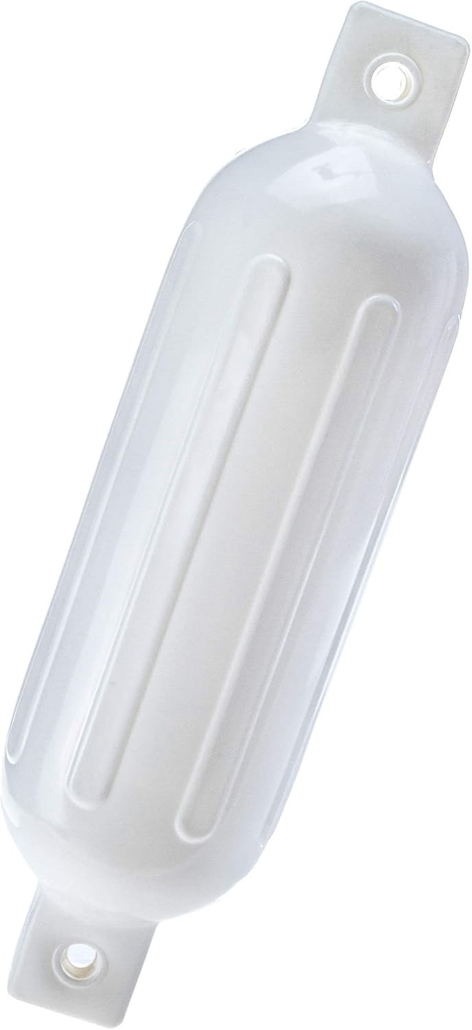 Twin Eye Inflatable Boat Fender for 15-20 ft Boats – White