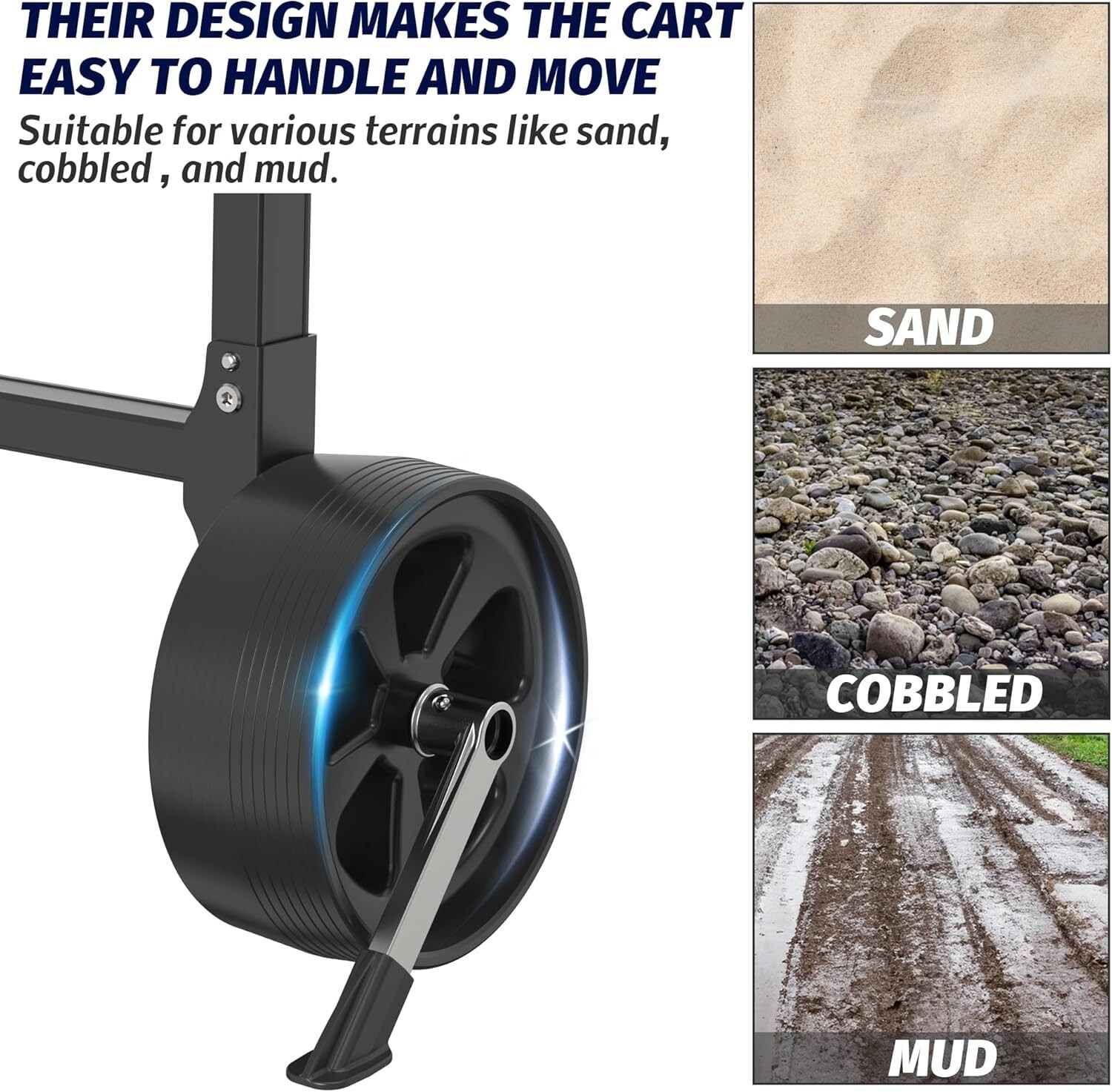 Upgraded Foldable & Aluminium Kayak Cart Dolly Equipped with Elastic Straps