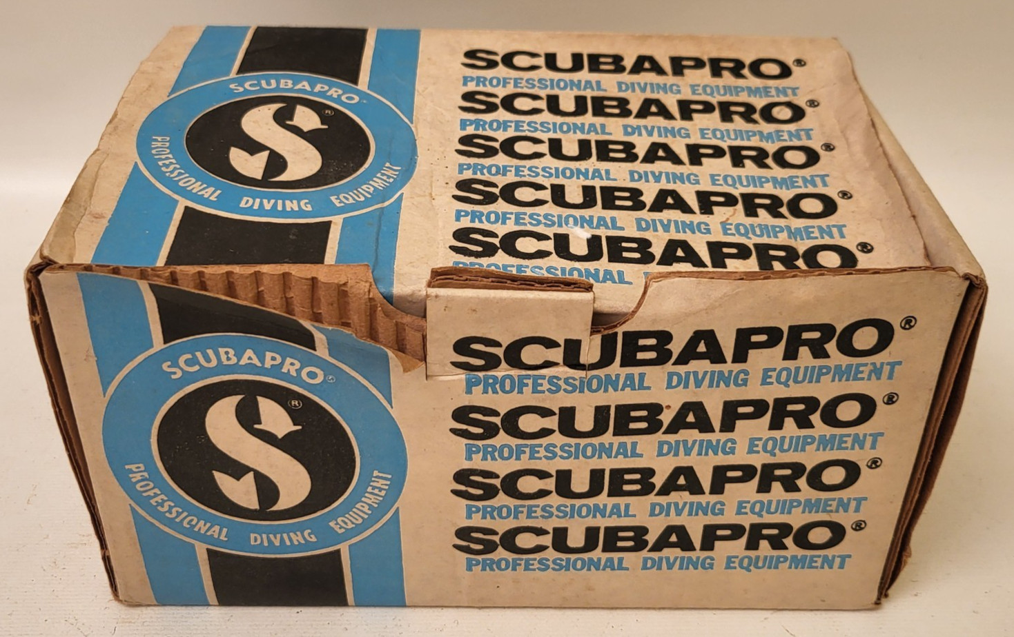 Vintage Scubapro Chrome & Tempered Glass Pro Scuba Snorkel Diving Goggles w/Box