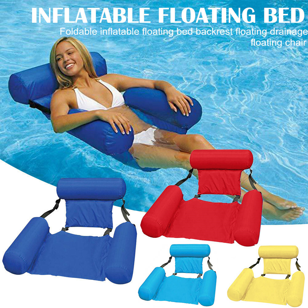 Swimming Pool Foldable Inflatable Seats Water Floating Bed Chair Beach Home Use