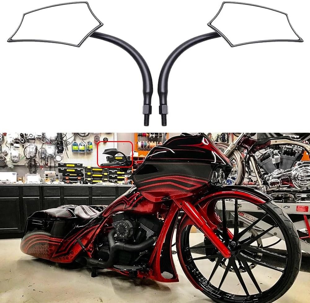 Motorcycle Mirrors,Upgrade Rearview Motorcycle Mirrors Black Irregular Shape