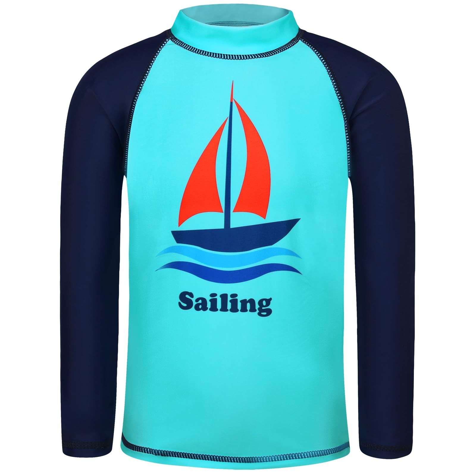 TFJH E Boys Rash Guard Swim Set UPF 50+ Long Sleeve 2 Piece with Pants for Be…