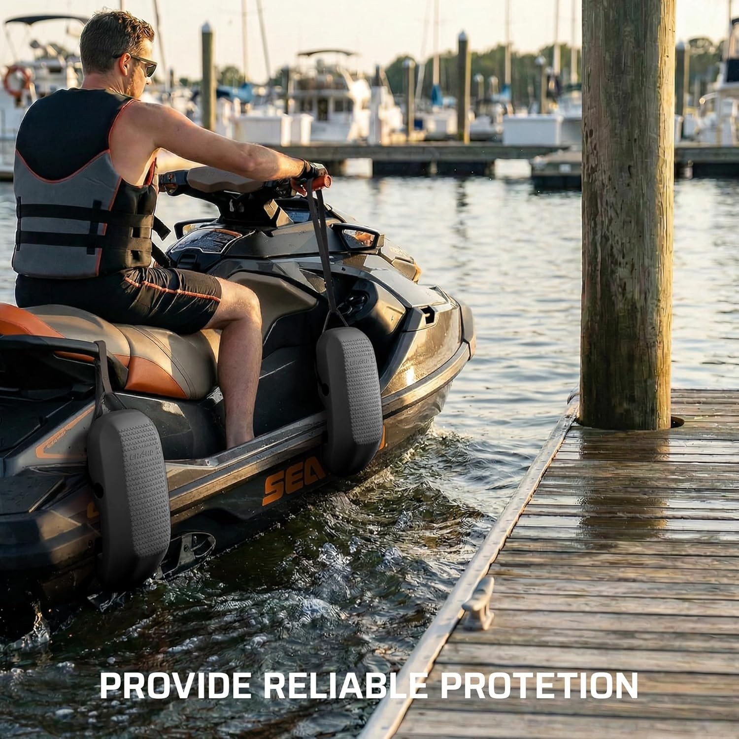 PWC Fenders, Jet Ski Bumpers 2 Pack, Portable Boat Gear for Docking, Premium EVA