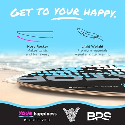 New Zealand ‘Gator’ Skimboard with Colored EVA Grip Pad and High 35 Inch Black
