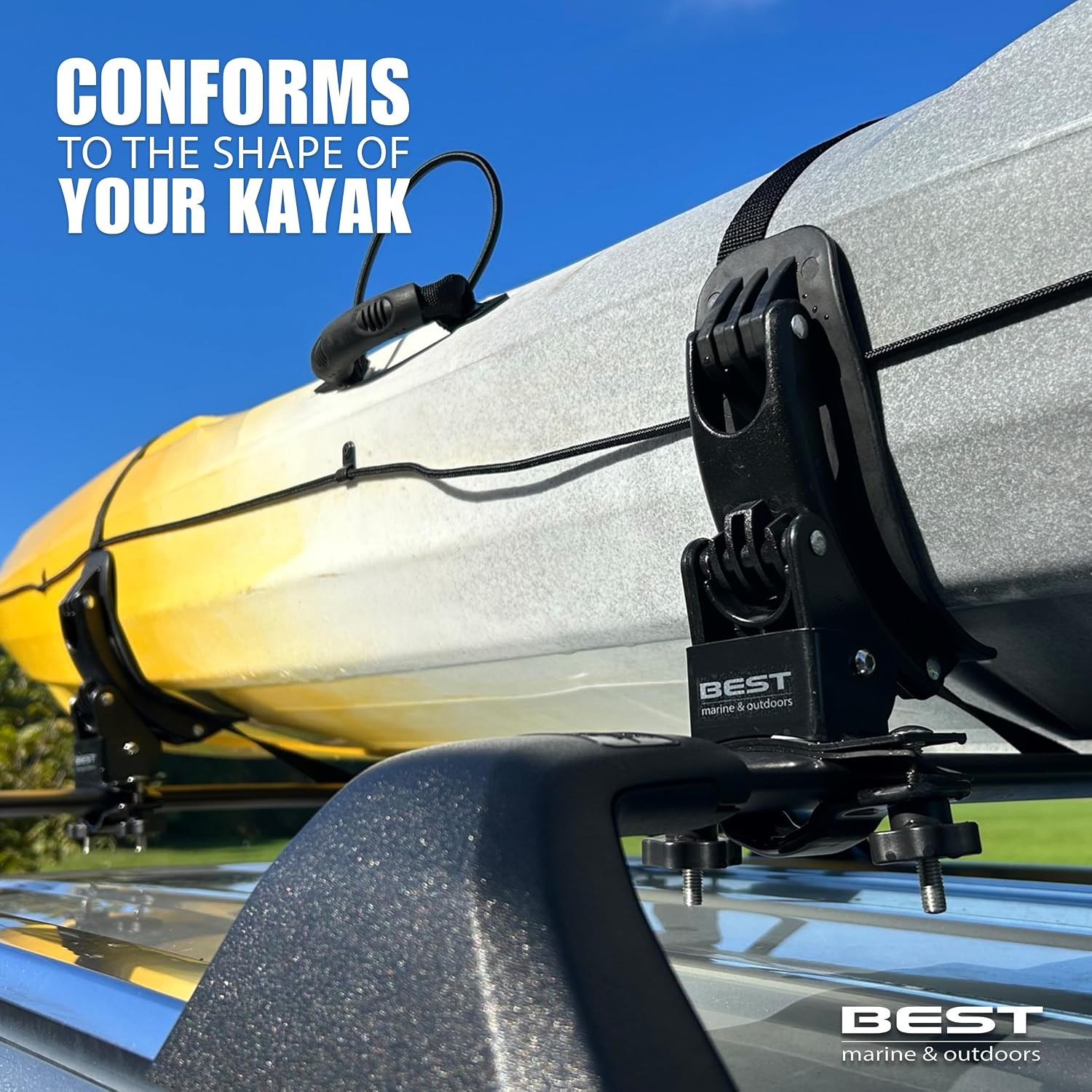 Universal Kayak Roof Rack Saddles for Cars, Trucks & SUVs – Easy Mounting!