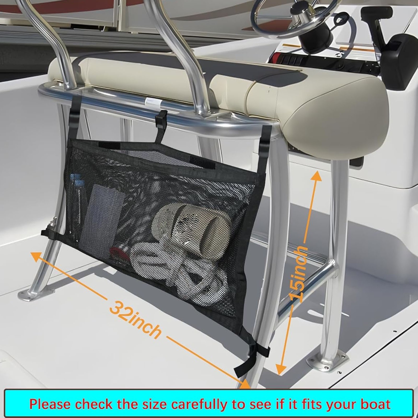 Fishing Tackle Storage Bag Hanging Mesh Organizer for Boats Oxford Fabric