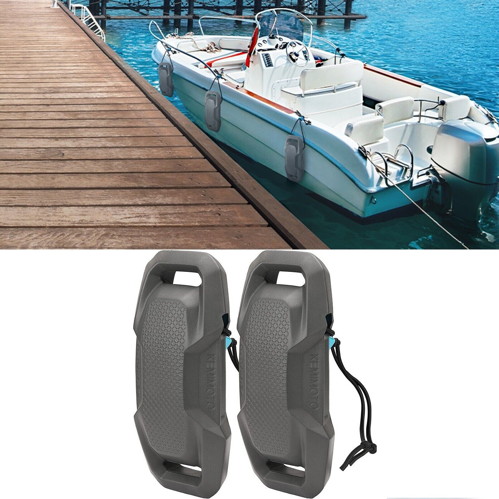 KEMIMOTO 2Pcs Docking Upgraded Boat Fenders Boat Bumpers for Bass Boat Jon Boat