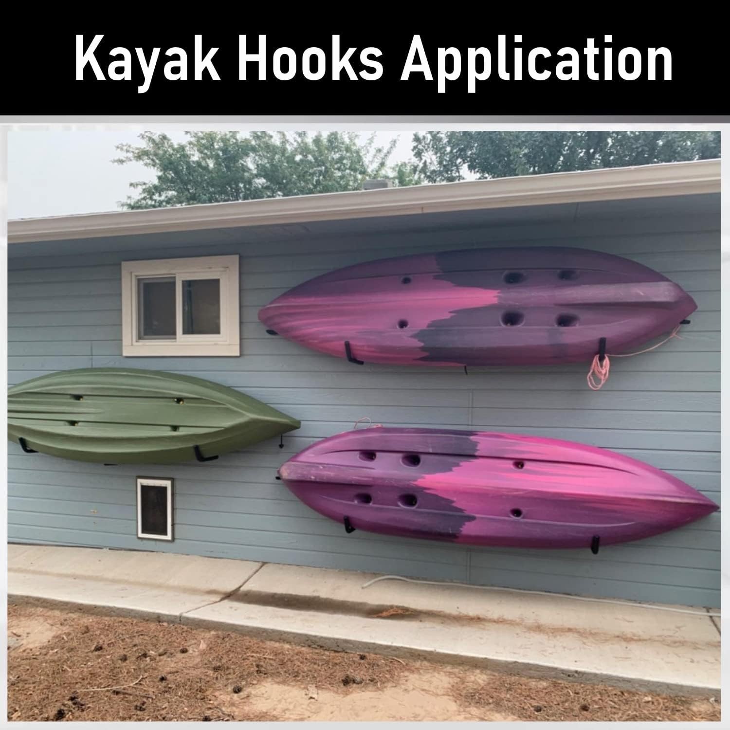 Kayak Storage Hook, Heavy Duty Steel Kayak Storage Rack, Wall Mount Garage Hange