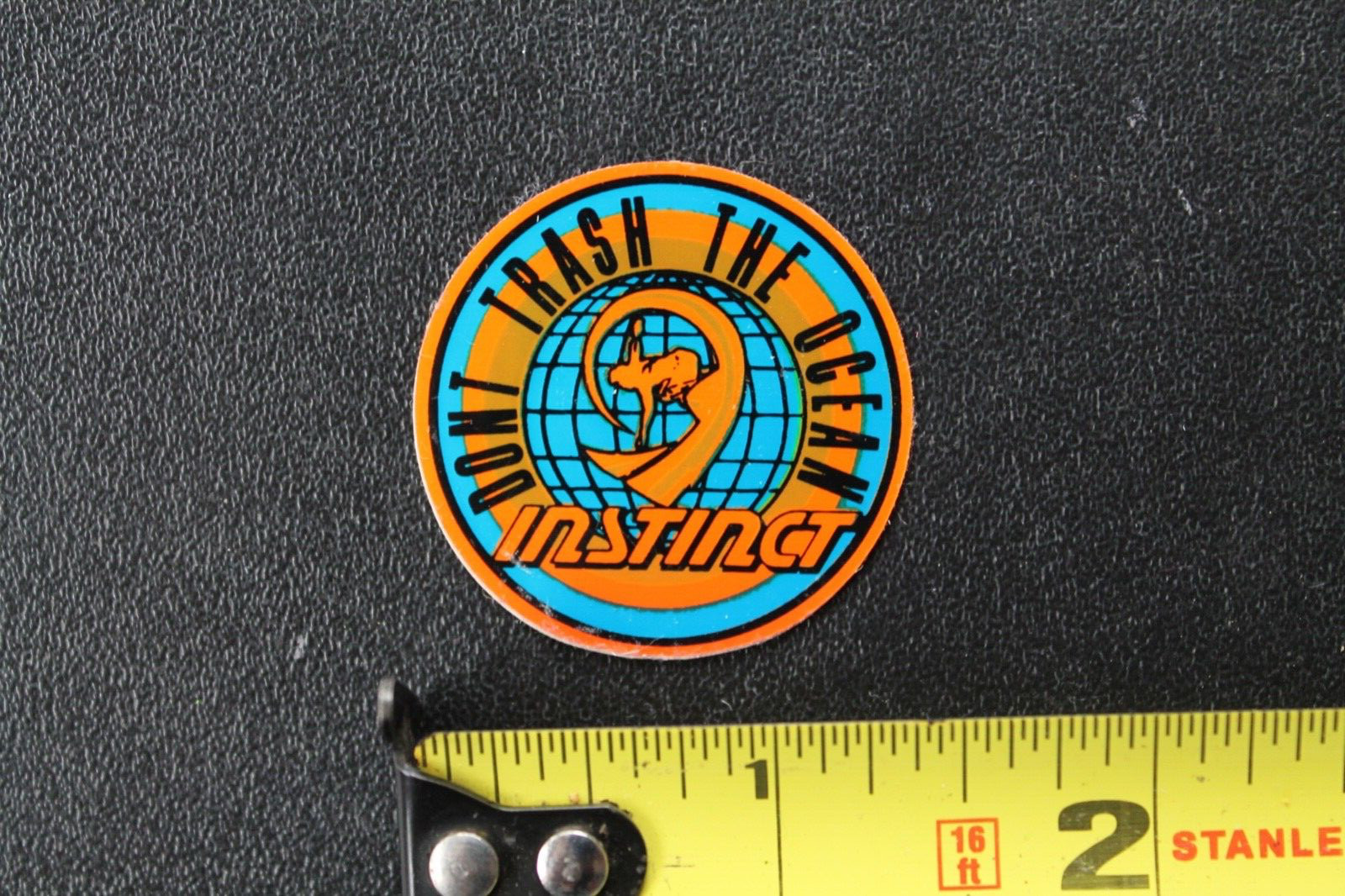 Instinct Surfboards Shaun Tomson Neon Orange Blue V45B Vintage Surfing STICKER