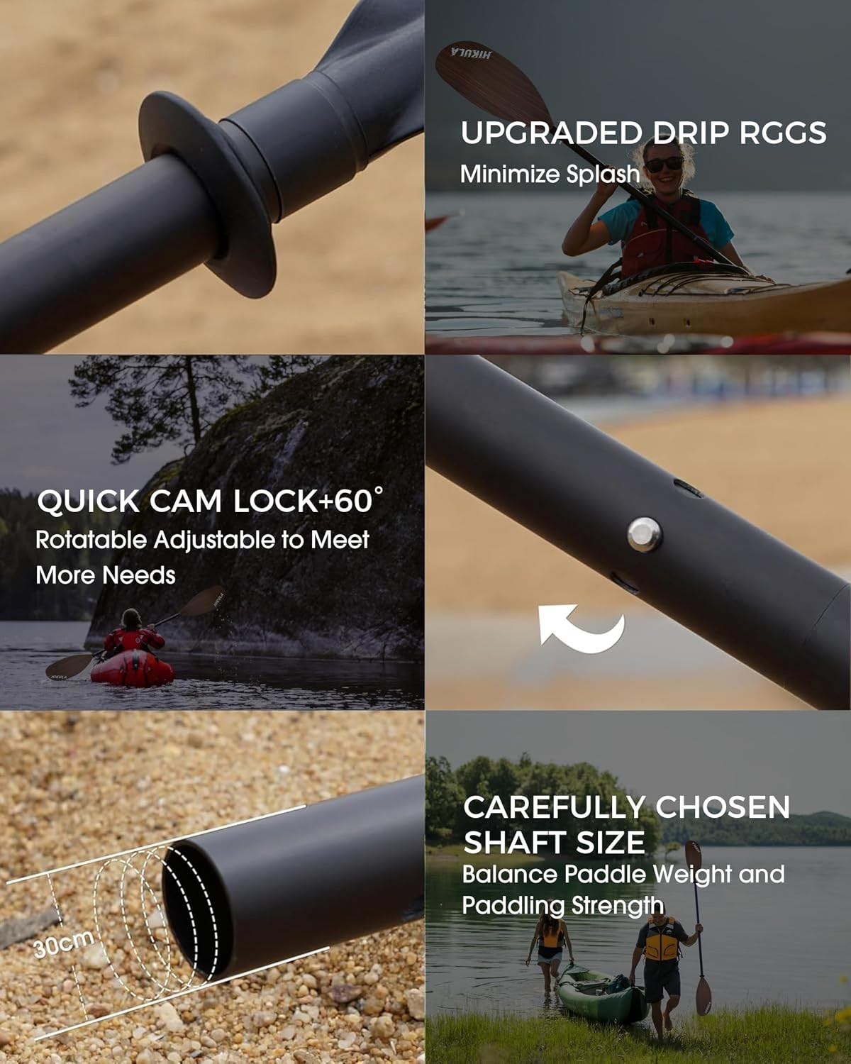 Kayak Paddles Aluminum Shaft Paddle with Nylon Blades, Floating Adjustable Kayak