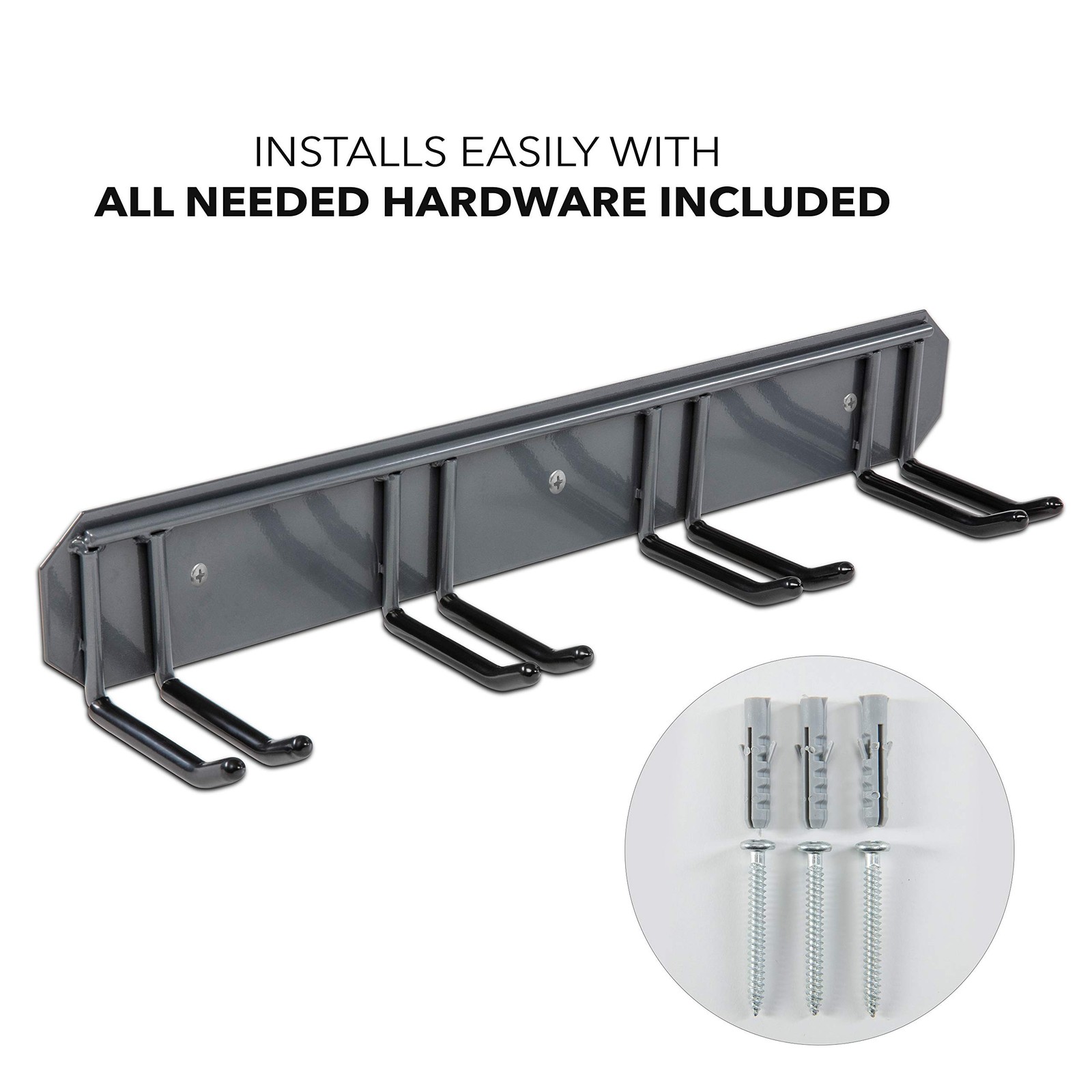 RaxGo Ski Storage Rack, Wall Mounted, Holds 4 Pairs of Skis & Skiing Poles or…