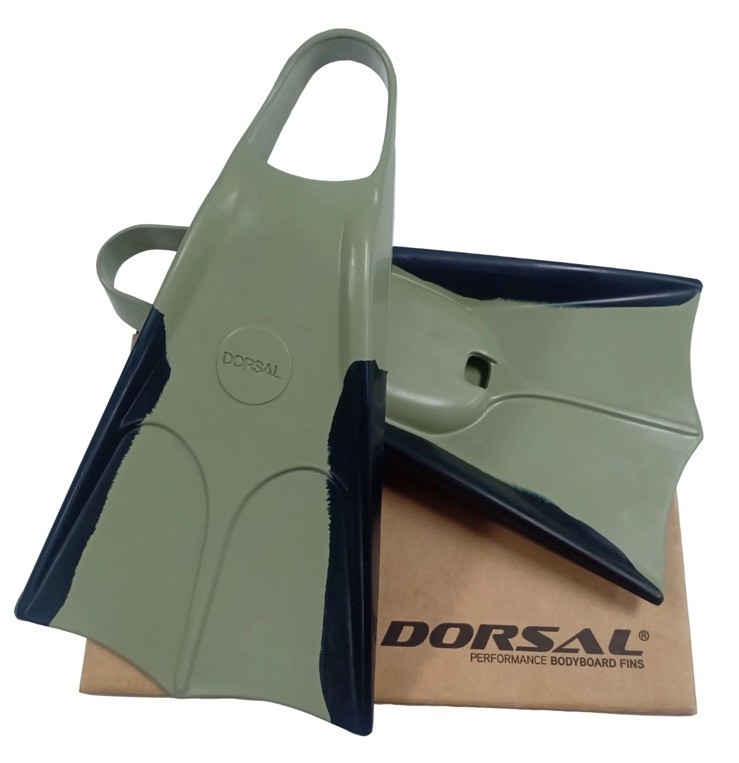 DORSAL Bodyboard Bodysurfing Floating Swim Fins (Flippers) Army Green L LARGE