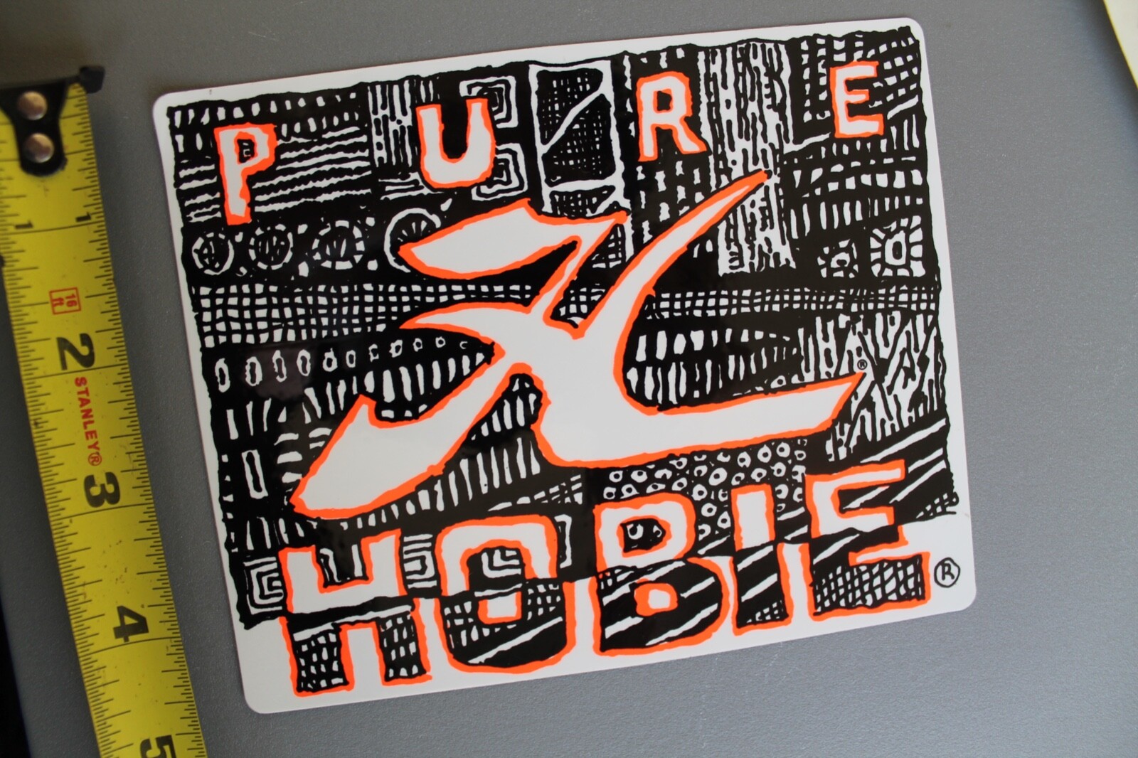 Pure HOBIE Surfboards Neon Orange Black OG 80’s V58B Vintage Surfing STICKER