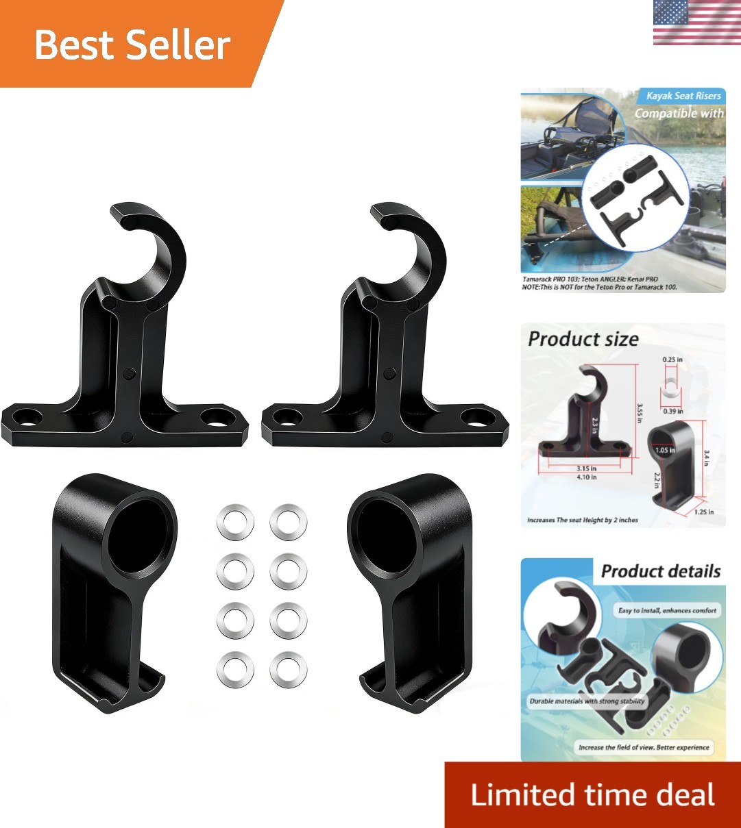 High-Quality 2-Inch Kayak Seat Risers – Perfect for Teton Angler & Tamarack