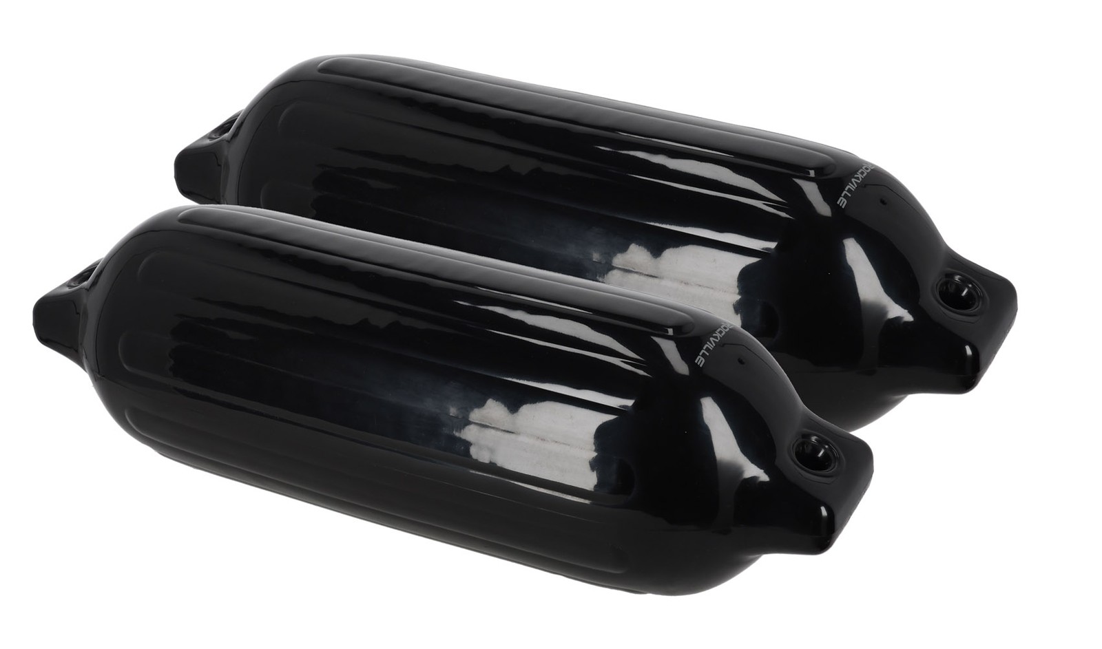 Rockville FEN285-BLACK Boat Fender Package 2 Bumpers 8.5″x27″, 2 Covers, 2 Lines
