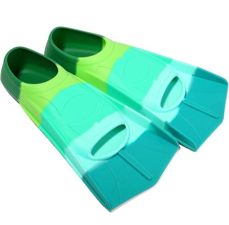 Kids Swim Fins,Short Youth Swimming Flippers for Pool Lap X-Small Forest