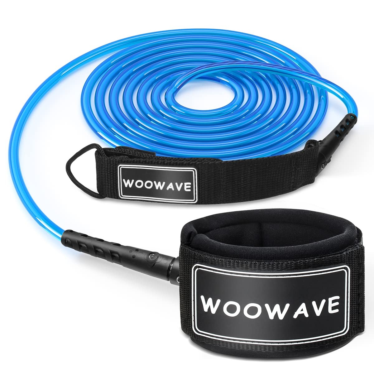WOOWAVE Surfboard Leash Blue White Core 8ft 7mm
