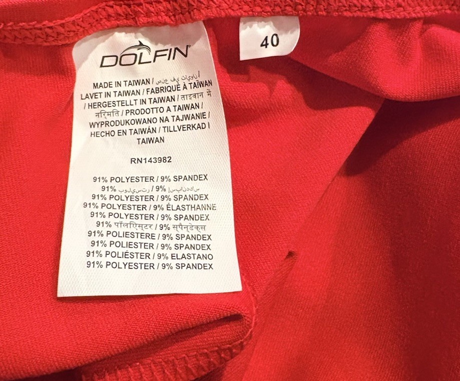 Dolphin 1 piece Swimsuit athletic racerback Red Sz US 8-10 New w/ tags!